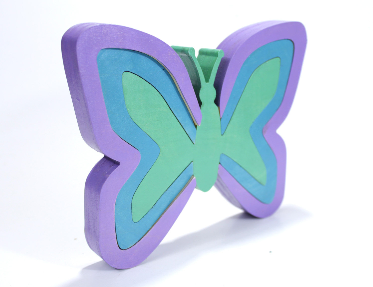 Butterfly Wood Puzzle, Cool Colors