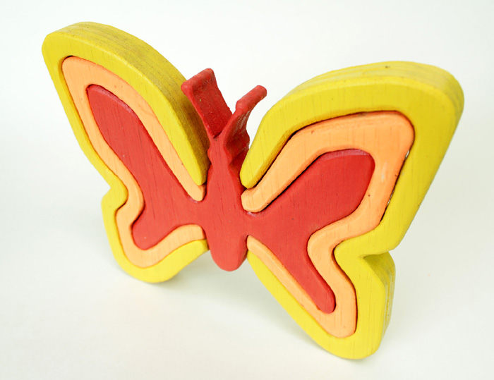 Butterfly Standing Wood Puzzle and Decor, Warm Colors