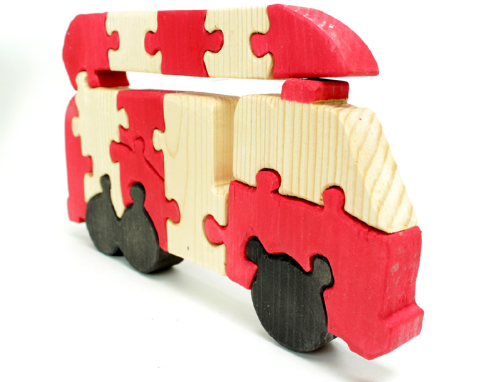 Standing Wood Fire Engine Puzzle