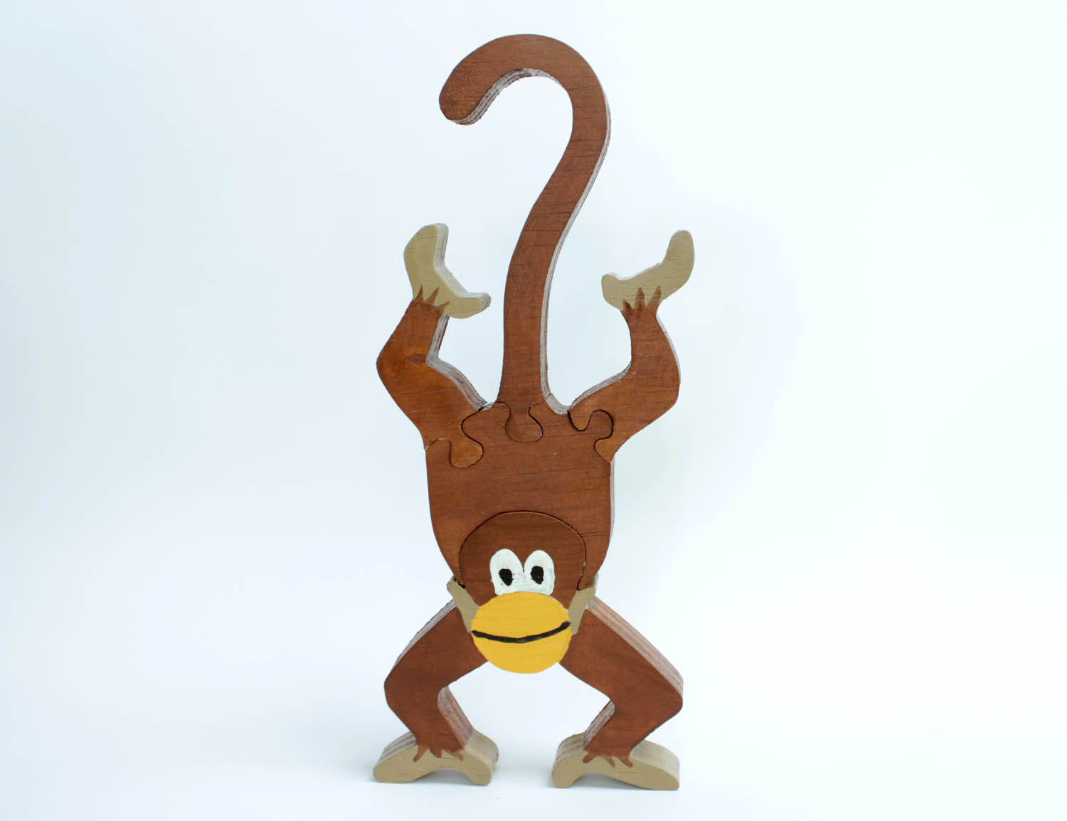 Monkey Standing or Hanging Wood Puzzle